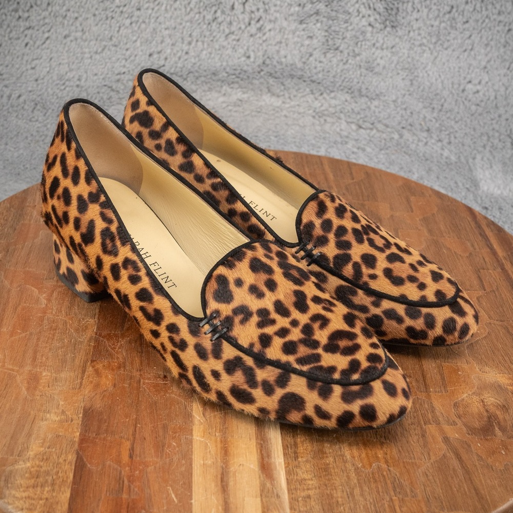 SARAH FLINT ROSIE CHOCOLATE LEOPARD HAIRCALF PUMP SIZE 37.5 EU 7.5 US